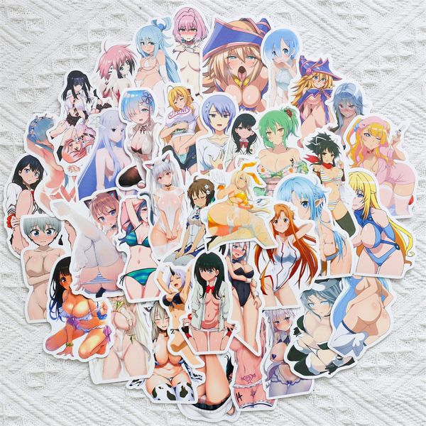 50pcs Anime Sexy Girl Stickers pour ordinateur portable pour adultes Sticker Sticker pour la bouteille ￠ eau pour la bouteille ￠ roulettes