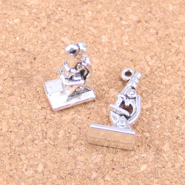 50 pcs Antique Argent Bronze Plaqué microscope instrument Charmes Pendentif DIY Collier Bracelet Bracelet Résultats 21*11*8mm