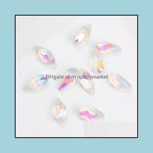 50 pièces de perles en verre d'autriche, pendentif Briolette en cristal à facettes pour la fabrication de bijoux, collier, accessoires de bricolage, vente en gros, livraison directe 202