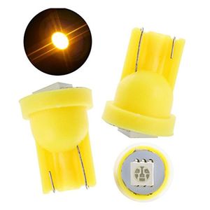 50 pièces Auto jaune T10 5050 1SMD ampoule LED pour feux de dégagement de voiture feux d'instrument dôme coffre plaque d'immatriculation lumière 12V