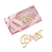 50pcs Baby Shower Favors Ouvre-bouteille en or en bo￮te ￠ cadeaux Bapt￪me Bapt￪me Premi￨re Communion Souvenir d'anniversaire Giveaways For Guest