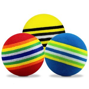 50 stks/zak EVA Foam Golfballen Regenboog Streep Rood/Blauw/Geel Spons Indoor Praktijk Bal Golf Training Aid 240301