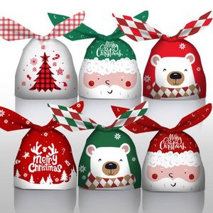 50 pièces/sac sac de bonbons joyeux noël/emballage cadeau dessin animé mignon oreilles de lapin dessert cuit au four