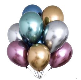 50 stks / zak multi-size nieuwe shinny metalen parel latex ballon dikke chroom metalen kleur ballonnen bruiloft verjaardag partij decoratie SN4646