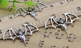 50pcs Bat Aley Charms Pends Retro Jewelry haciendo Keychain de bricolaje Antiguo Pendientes de plata para aretes de pulsera 33x23mm8546472