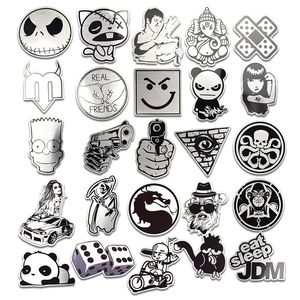 50 stks Zwart-wit Auto Sticker Lot Snowboard Laptop Bagage Koelkast Motorfiets Fiets Speelgoed Vinyl Decal Home Decor DIY Cool Stickers