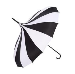 50pcs Design noir et blanc Princess Royal Sun Umbrella Lady Pagoda Longhandled Umbrella Christmas Gift4670654