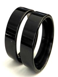 50pcs Black ComfortFit de 8 mm Ring Man Women Classic Simple Finger Ring 316L Tamaños de joyería de acero inoxidable Surtido W2926865
