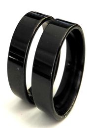 50pcs Black Comfortfit de 8 mm Ring Man Women Classic Simple Finger Ring 316L Tamaños de joyería de acero inoxidable Surtido W1765677