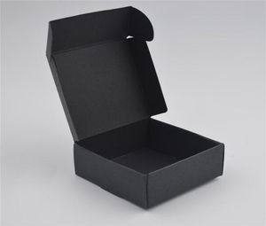 50pcs Black Craft Kraft Paper Box Black Party Party Small Gift Candy Jewelry Package Es For Handmade Soap Box 2108051645329