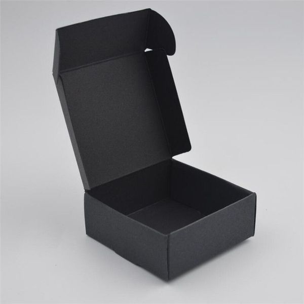 50pcs noir artisanat kraft boîte de papier boîte d'emballage noir fête de mariage petit cadeau bonbons bijoux paquet boîtes pour boîte à savon à la main 210402