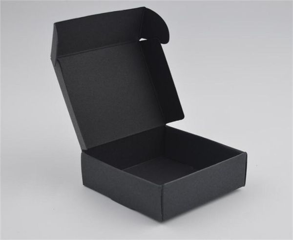 50pcs noir artisanat Kraft boîte de papier noir emballage fête de mariage petit cadeau bonbons bijoux paquet es pour boîte à savon à la main 2108056649045