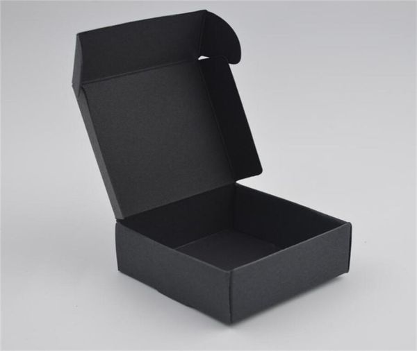 50pcs noir artisanat Kraft boîte de papier noir emballage fête de mariage petit cadeau bonbons bijoux paquet es pour boîte à savon à la main 2108056181017