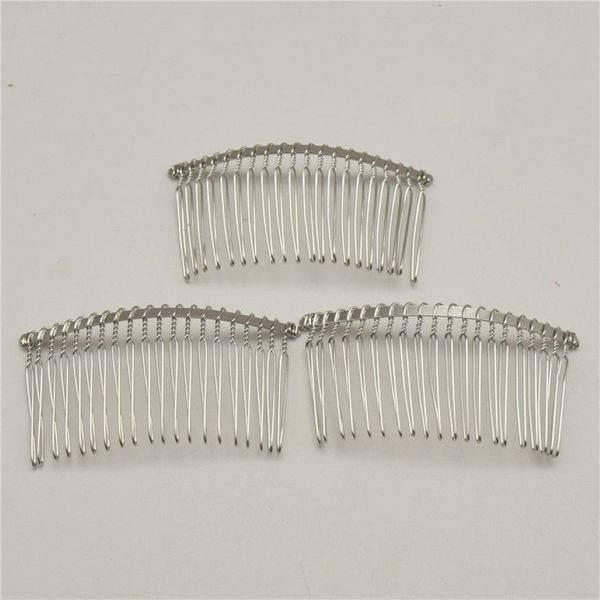 50pcs noir or argent 20 dents mariage mariée bricolage fil métal peigne à cheveux Clips résultats de cheveux accessoires 257E