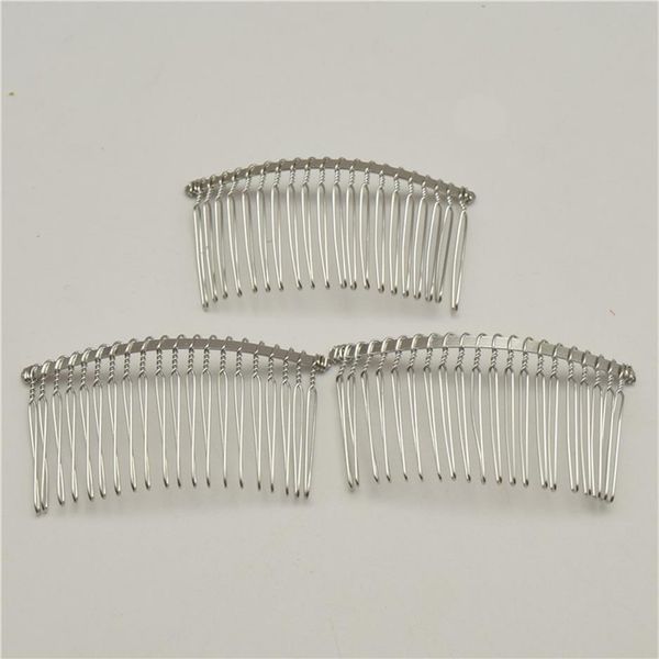 50 pcs Noir or argent 20 Dents De Mariage De Mariée DIY Fil En Métal Peigne À Cheveux Clips Résultats De Cheveux Accessories295R