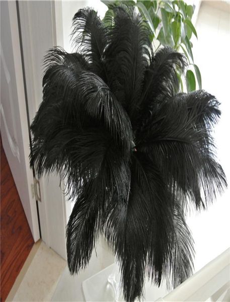 50 piezas de pluma de avestruz negra para centro de mesa de boda, pluma de Navidad, decoración de mesa festiva para el hogar, suministro para fiesta 3558957