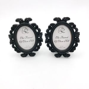 50 pièces Vintage faveurs de mariage Style Baroque noir elliptique cadre Photo maison fête décoratifs ovale Design Place porte-carte