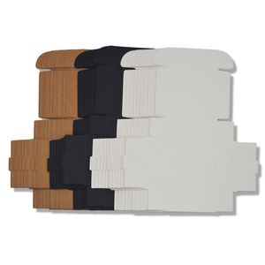 50 stks Zwart Wit Kraftpapier Vouwen Lege Karton Verpakking Mini Handgemaakte Zeep DIY Craft Sieraden Geschenkdoos 210323