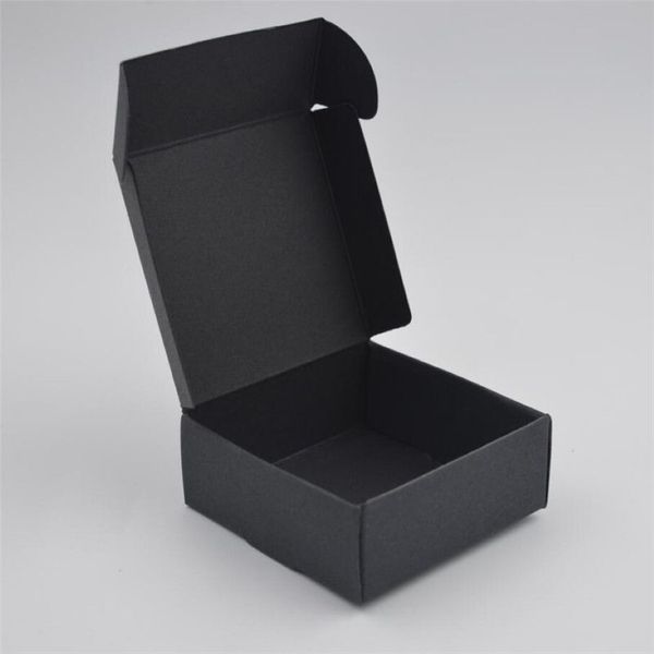 50pcs Black Wrapraft Kraft Paper Emballage Boîte de mariage Small Gift Candy Jewelry Package Boxs for Handmade Savap Box 210402259S
