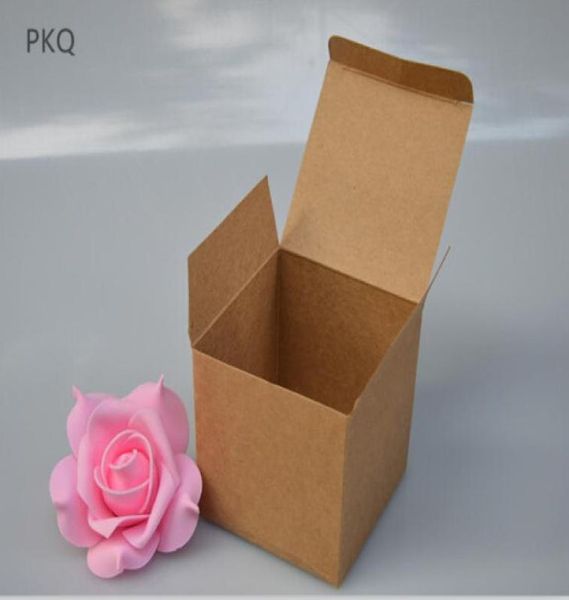 50 Uds. Cajas de regalo artesanales de papel blanco Kraft para dulces caja de jabón hecha a mano DIY paquete de muestra de vela pequeña 7299828