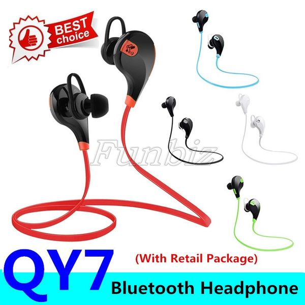 50PCS Auriculares Bluetooth QY7 Movimiento estéreo inalámbrico Música deportiva Auriculares manos libres con micrófono Auriculares para correr para todos los teléfonos inteligentes