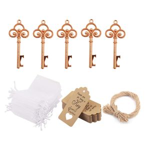 50 stks flesopener sleutelhanger trouwfeest gunsten voor gast vintage zinklegering sleutelhanger bruiloftsprijs