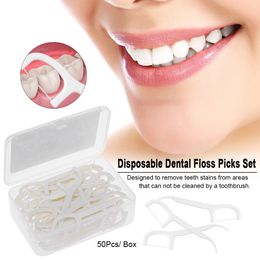 50 stks box tandenstoker orale zorgtand clean tanden stick dental floss flosser picks