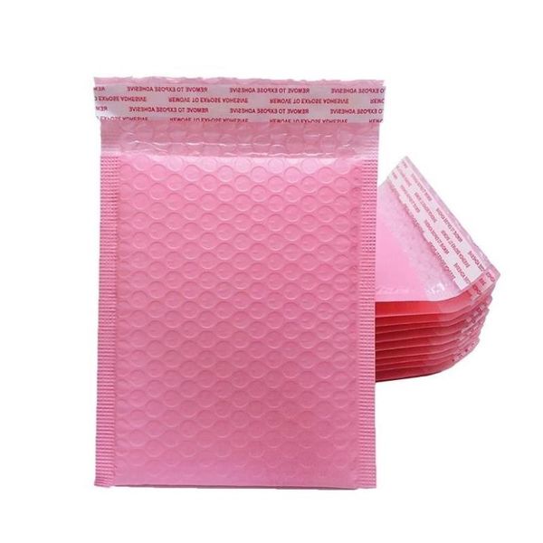 50 unids Bubble Mailers Sobres acolchados Película de perlas Regalo Presente Bolsa de sobre de correo para libro Revista Forrado Mailer Self Seal Pink JGJ Rvfvj