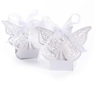 50pcs boîte à bonbons mariage cadeau sac papier papillon décorations pour mariage bébé douche anniversaire invités faveurs événement fête fournitures