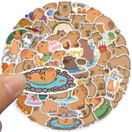50pcs dessin animé capybara décalage décoration bricolage billet de téléphone valise ordinateur portable pour enfants autocollant