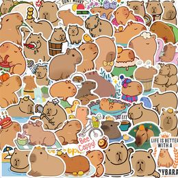 50 pièces dessin animé Capybara autocollants mignon Animal Graffiti autocollants pour bricolage bagages ordinateur portable Skateboard moto vélo autocollant