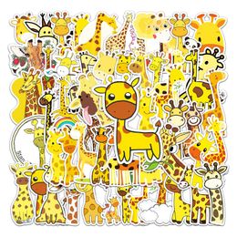 50 STKS Cartoon Giraffe Stickers Mooie Kinderspeelgoedstickers Schattige Dieren Graffiti Sticker Voor Jongens Meisjes