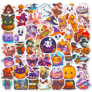 50pcs Cartoon Halloween Stickers Pack Stickers en vinyle imperméable non aléatoire pour les bagages de vélo de voiture ordinateur portable Scarboard Scrapbook Accale de bouteille d'eau