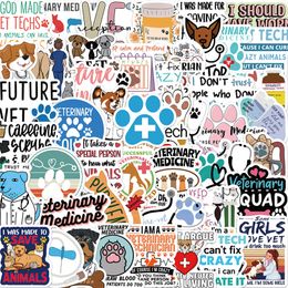50 stcs Cartoon Veterinaire sticker Pet Hospital Dierenarts Graffiti -stickers voor DIY Bagage Laptop Skateboard Motorfietsfietsstickers