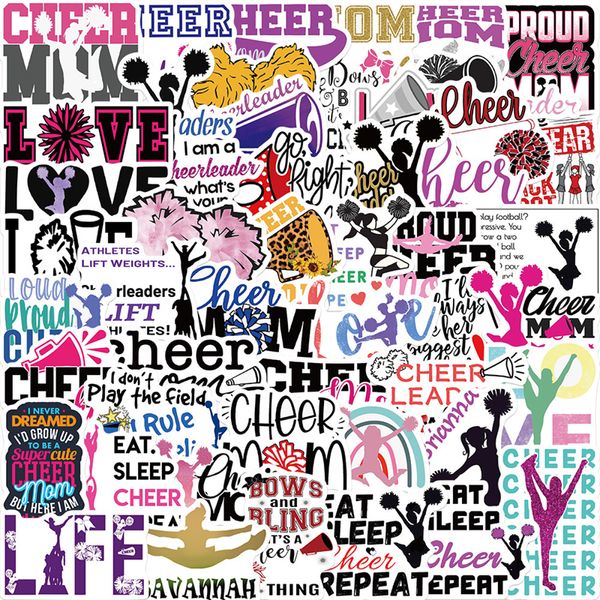 50pcs pom-pom girl autocollants cheerleading girl graffiti kids jouet skateboard voiture moto sticker sticker décalage en gros