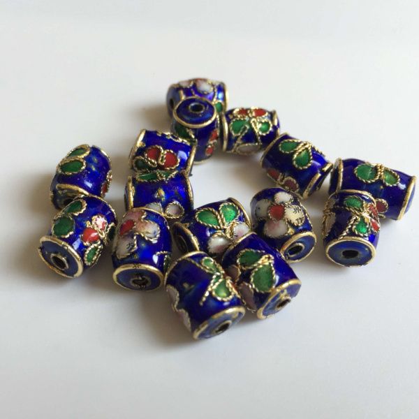 50 Uds. Esmalte de filigrana cloisonné chino pequeño rectángulo con cuentas DIY fabricación de joyas collar pulsera pendientes accesorios de joyería de cobre al por mayor