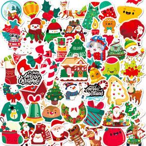 50 piezas Pegatinas de Navidad Santa Claus Camas de nieve CADA DESCALES Ventanas Pegatina decorativa Decoración de Diy Decoración Paster