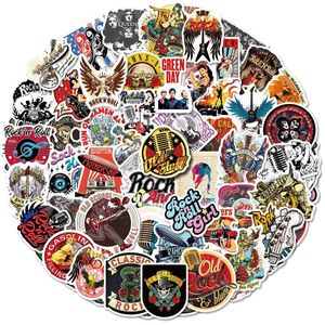 50 stks Klassieke Retro Rock Sticker Metal Muziek graffiti Stickers voor DIY Bagage Laptop Fiets Stickers Decals Groothandel