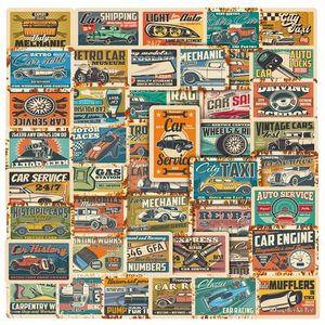 Autocollants de voiture Vintage classiques, 50 pièces, pour adolescents, adultes, hommes, vinyle imperméable, décoratif, vieille voiture, KL003-552