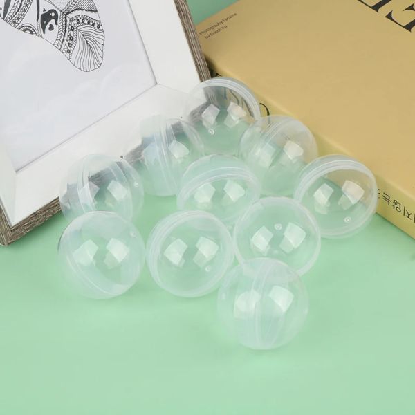 50pcs claire peut ouvrir la transparence capsule en plastique jouet sombre Ball Tiny Container Faire des choses Modèles Accessoires de maison de poupée