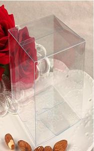 50 stcs Clear Gift Wrap Casket PVC Opbergdozen Verjaardag Baby Shower Wedding Party Gunsthouder 8cm Candy Cake Case7441884