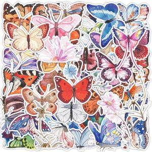 50 pcs Coloré Papillon Animaux Autocollants Esthétique Decal Ordinateur Portable Guitare Scrapbook Bagages Téléphone Graffiti Autocollant