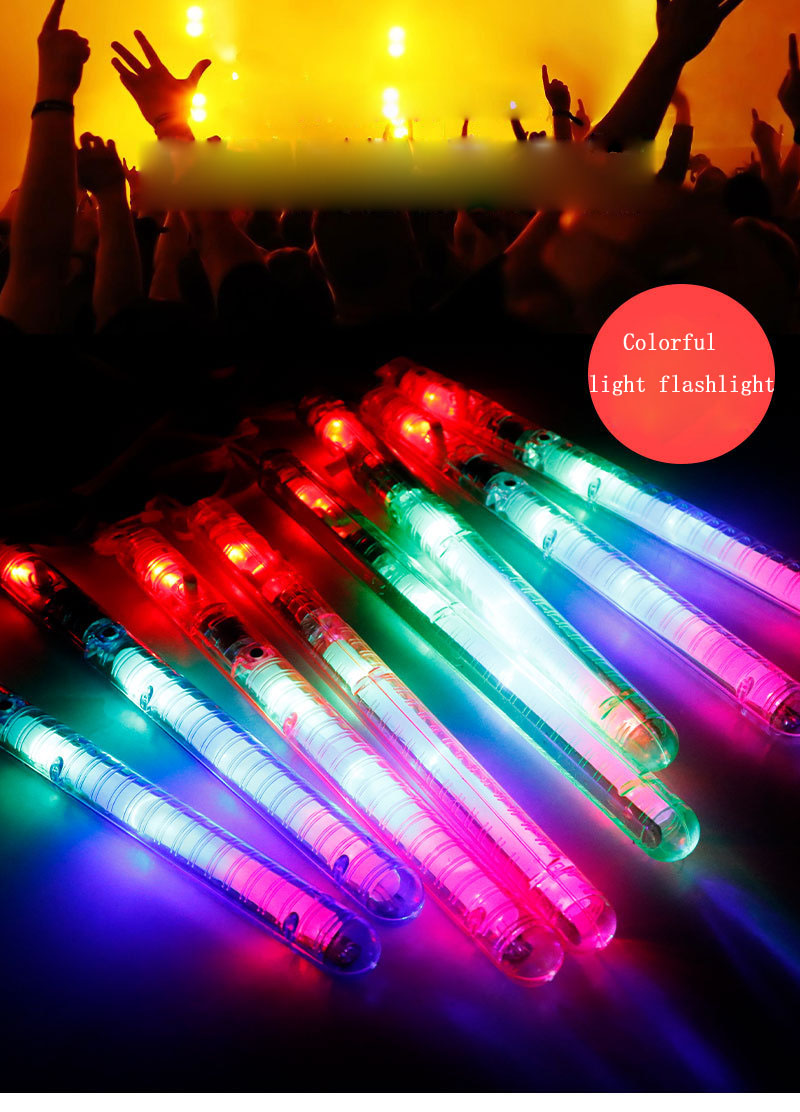 50st Colorful LED Glow Sticks Flashing Concert Carnival Party Birthday Present Stor transparent snörning Magic Stick