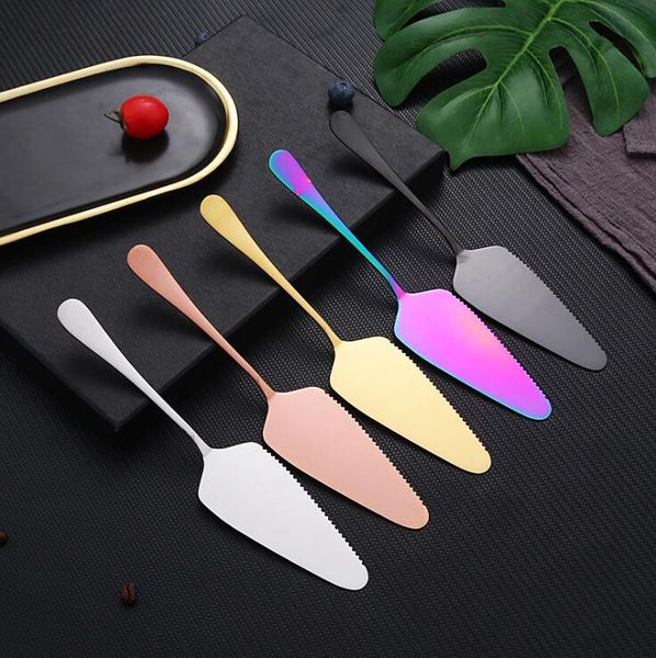 Pelle à gâteau colorée en acier inoxydable, outil avec bord dentelé, lame de serveur, coupe-tarte, spatule à Pizza, outils de cuisson, 50 pièces