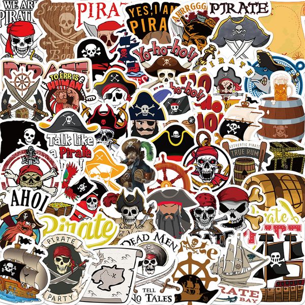 50pcs Cool Pirate Skull Stickers Jolly Roger Graffiti Autocollants pour les bagages de bricolage Sticker de moto