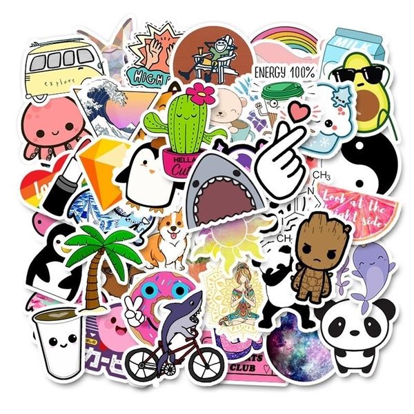 50 PCS Cool Summer Vsco Autocollants Pack Rose Fille Anime Stiker Pour Enfants Sur L'ordinateur Portable Réfrigérateur Téléphone Planche À Roulettes Valise Autocollant 220815