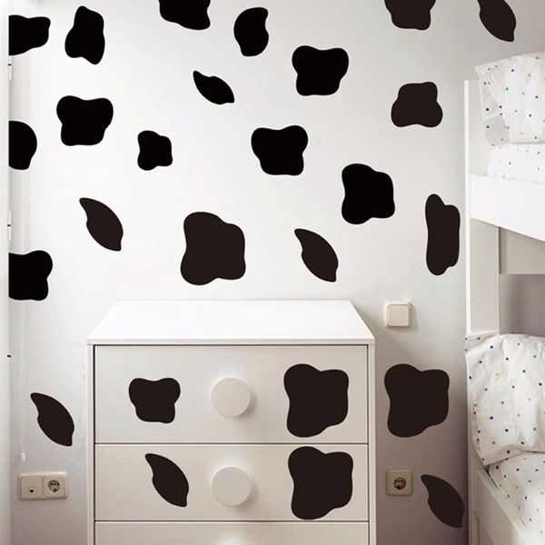 50 unids vaca mancha lunares etiqueta de la pared dormitorio refrigerador lindo impresión punto punto etiqueta de la pared nevera habitación de los niños T200915 2103082947