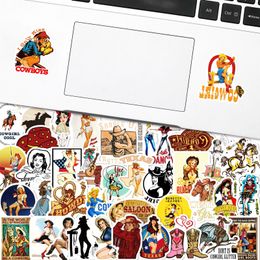 50 stcs cowgirl stickers skate accessoires vinyl waterdichte cartoon sticker voor skateboard laptop bagage telefoonhoesje auto stickers feestdecor