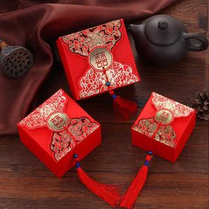 50 stks creatieve Chinese stijl snoepdozen bruiloft gunsten en geschenken doos voor gasten Feestartikelen papieren chocoladedozen pakket 210724