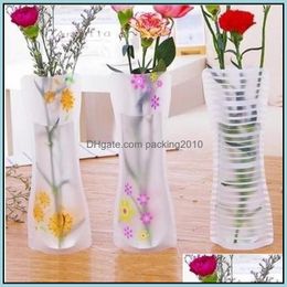 50 stcs Creative Clear PVC Plastic vazen ​​Watertas Ecofvriendelijke opvouwbare bloemenvaas herbruikbare thuis bruiloftsfeest Decoratie Drop levering 2021